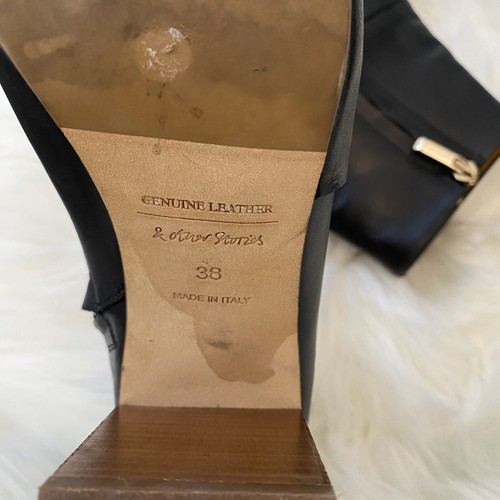 & Other Stories Women's Heeled Boot Genuine Leather Made In Italy Black Size 8 - Picture 8 of 8