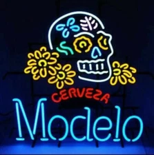 Modelo Especial Sugar Skull Cerveza Beer Neon Sign 24"x20" Lamp Light Glass LY