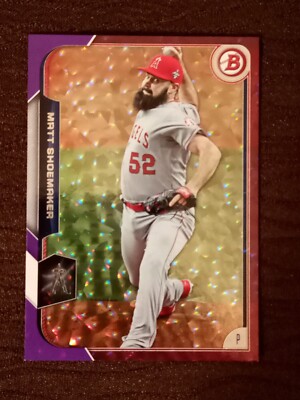2015 MATT SHOEMAKER BOWMAN #41 PURPLE RED ICE #D/50 SP CARD LA ANGELS PWE