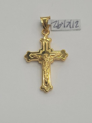 21k Yellow Gold Crucifix Cross Pendant 