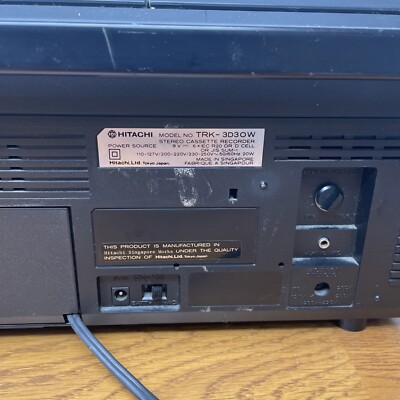 Hitachi Boombox Vintage Doublie Deck 3D Super Woofer TRK-3D3OW For