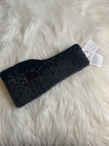 Lululemon Women's Ombre Knit Textured Ear Warmer Black/Graphite Grey New - Picture 1 of 4