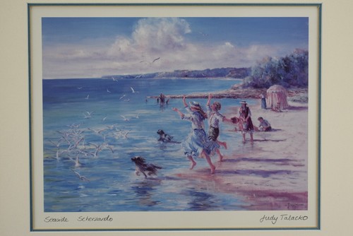 Gold-Framed Judy Talacko Signed “Seaside Scherzando” Beach-Themed Print - Picture 2 of 6