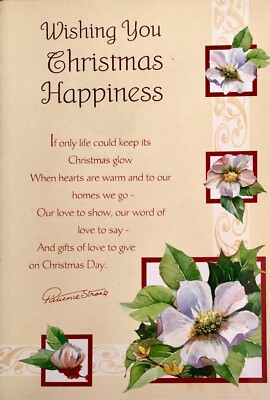 Wishing you Christmas happiness Christmas card, flowers theme, brand new