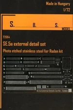 SBS Models 1/72 British WWI SE.5a RIGGING WIRE Photo Etch Set for Roden Kit