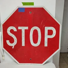 Stop Sign 30" Authentic Retired Street Traffic Road Sign Lot 12-487