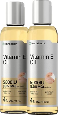 Vitamin E 5,000 IU Pure Natural Skin Face Oil Moisturizing Nourishing, 8 Fl Oz