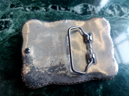 Longhorn Steer Trophy Silver Plated Western Belt Buckle - Picture 2 of 4