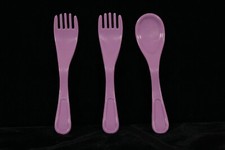 RARE VINTAGE 1991 PRETEND PLAY PURPLE PLASTIC REPLACEMENT FORKS  SPOON 4 1/2"