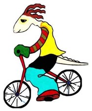 bike dinosaur heat transfer iron on animal 5 inch 1pc