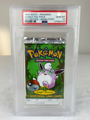 PSA 10 Gem Mint Pokemon 1st Edition Jungle Wigglytuff Booster Pack