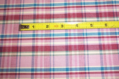 NEW Pink/Teal/Yellow Plaid polyester cotton fabric cloth material, craft quilts - Picture 5 of 7