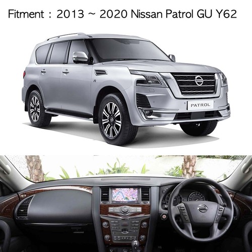 Non Slip Black Dash Mat with Sky Blue Stripe for 2013 ~ 2020 NISSAN PATROL Y62 - Picture 2 of 5