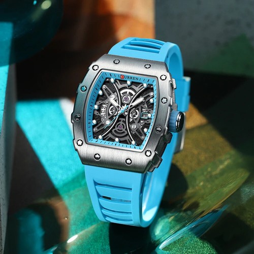 CURREN Men 3D Watch Top Brand Quartz Stainless Steel Watches Waterproof Creative - Picture 5 of 28