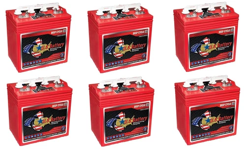 6 Pack US Battery For T-875 Deep Cycle Battery For Golf Cart, Solar, 8 Volt 8V