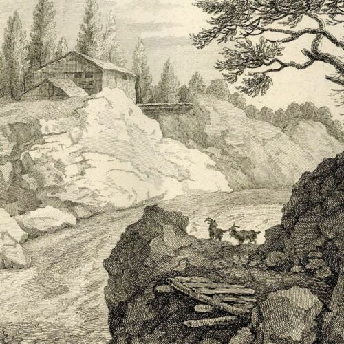 Allaert Van Everdingen Landscape Mountain Norway engraving Original Zentner 18th - Picture 1 of 3