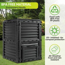 80 Gallon Garden Composter Bin Outdoor Fast Creation of Fertile Soil Compost Bin