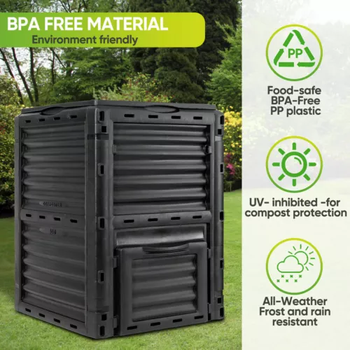 Compost Bin Kitchen Garden Waste Compost Tumbler Outdoor 18.5/37/43/80/120Gal - Picture 39 of 54