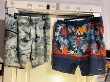 O’Neil Hawaiian & Gray Camo Under Armour Drawstring Board Shorts Mens Sz 38