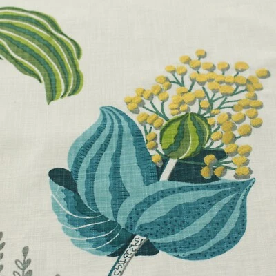 COVINGTON SYLVIE 504 AZURE BLUE LUSH LARGE FLORAL EMBROIDRED FABRIC BY YARD 55"W - Image 1 of 4