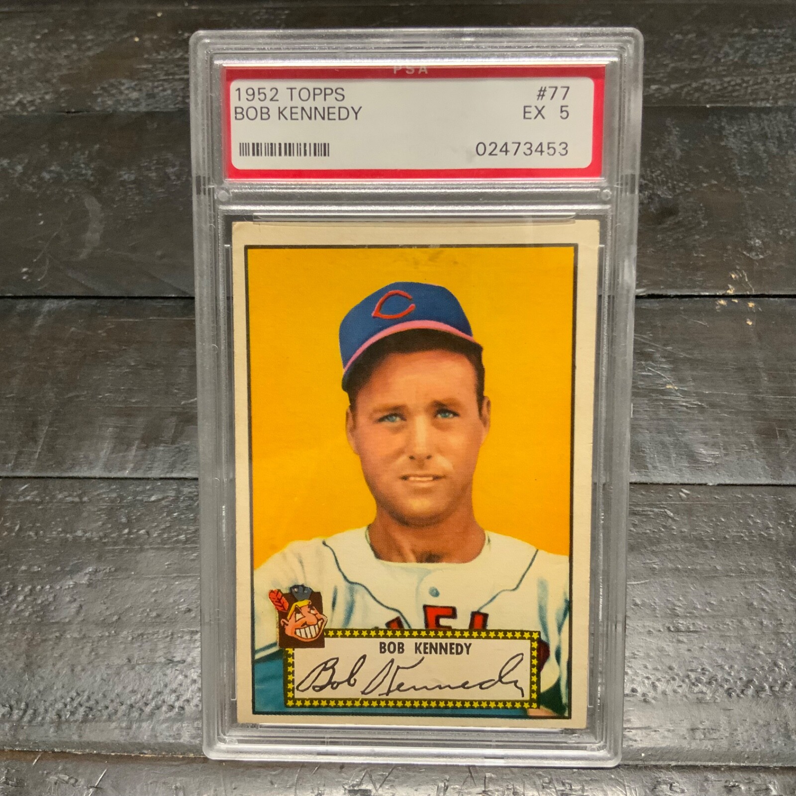 1952 Topps Bob Kennedy #77 *Indians* PSA 5 EX (Red Back)