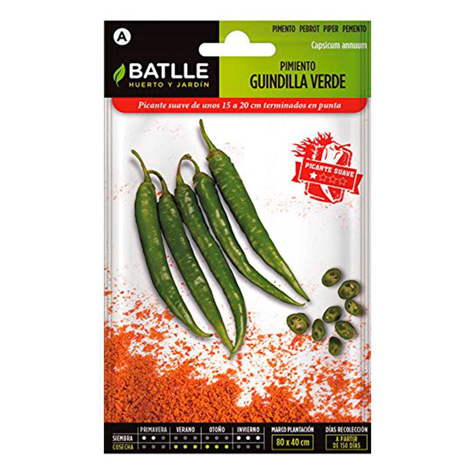 Semillas hortícolas de Batlle - Pimiento Guindilla Verde (2g)