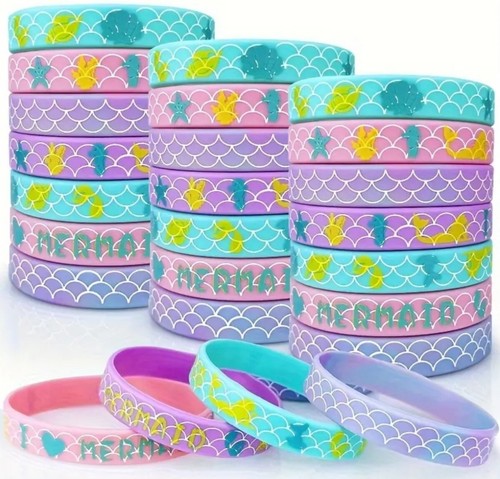 8x MEERJUNGFRAU ARMBAND Kinderarmbänder Gummiarmband⭐️Mitgebsel Kindergeburtstag - Bild 2 von 5