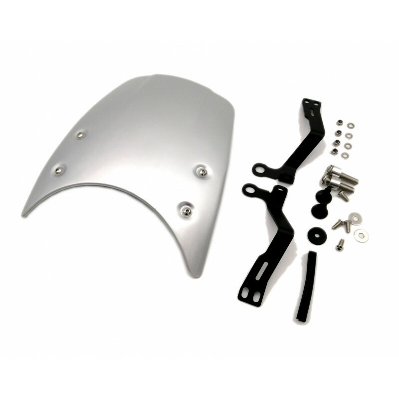 Saute-vent Moto Aluminium Brossé Platineum - Café Racer R Nine T, Marque Brazoline