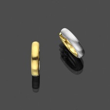 Echt Gold 333 Vario Wende Scharnier- Creolen Paar 12x3 mm bicolor Gelb- Weißgold