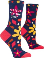 Blue Q Women's Crew Socks Sisters are the Sh*t Socks women shoe size 5-10