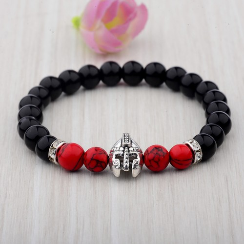 8MM Owl Buddha Beaded Natural Lava Stone Gold Silver Fashion Men Women Bracelets - Picture 41 of 174