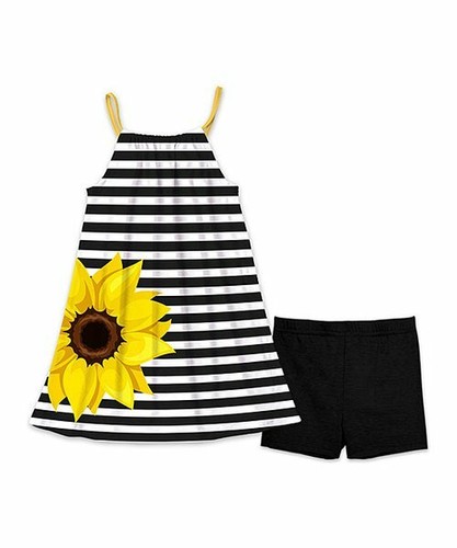 Stripe Sunflower Tank Dress 