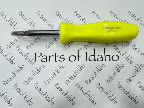 Snap on Tools NEW HI VIZ YELLOW Hard Grip Reversible Blade Screwdriver SDDD41 - Foto 5 di 10