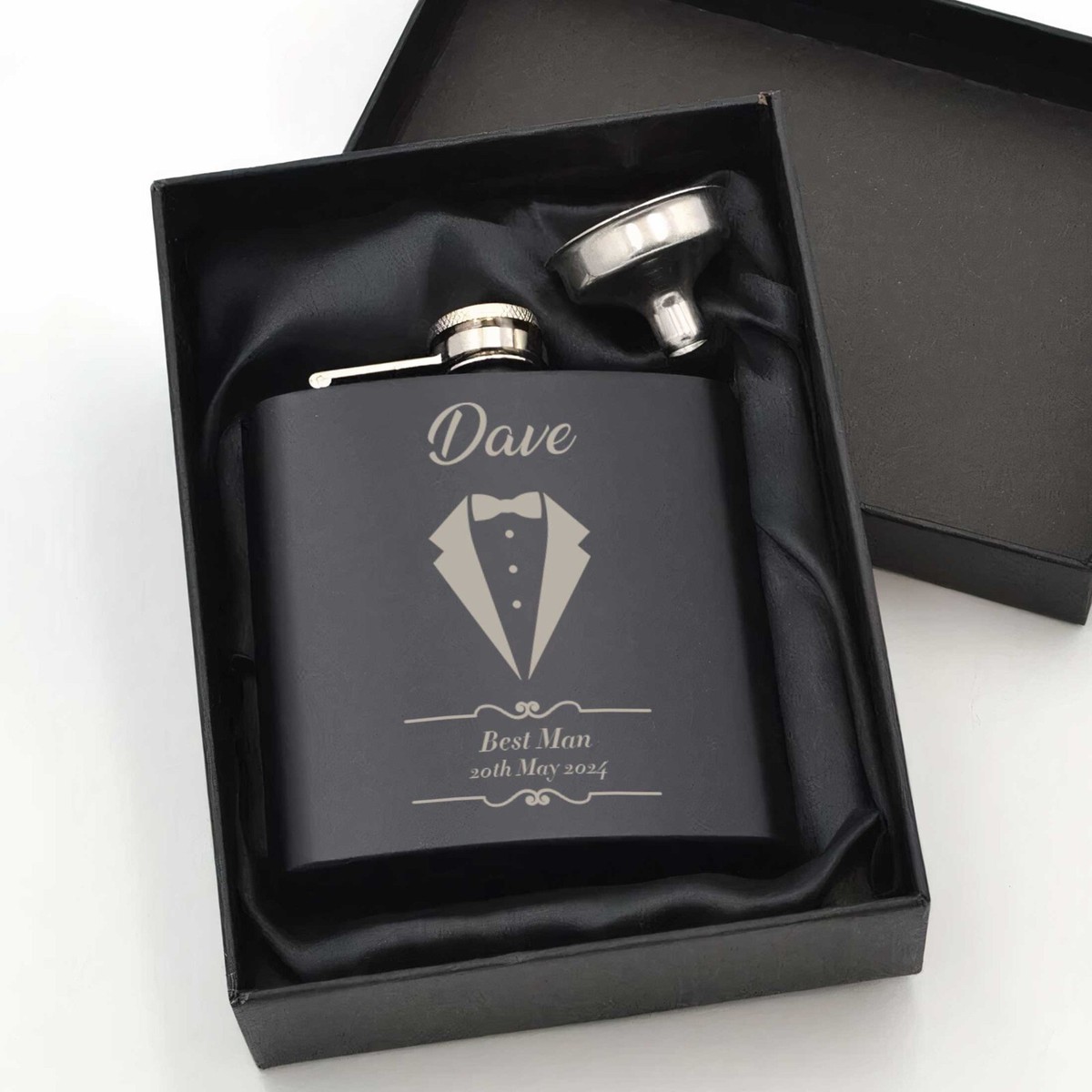 Black Personalized Flask Gift Set - 60+ Gift Ideas For 2025