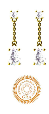 Atemberaubende Diamant Ohrringe Screwback Birne Diamant 2 ct birnenförmiger Diamant 18k