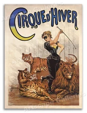1900 Cirque d'Hiver Vintage Circus Poster - Lion Tamer "Countess X" - 18x24