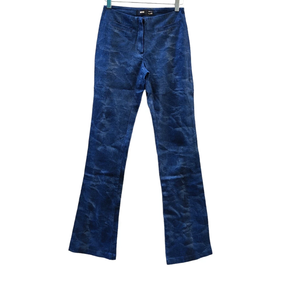 Pantalon bootcut Effet Cuir Python - Mango  Vintage (36) - Bleu Foncé  - Photo 2/4