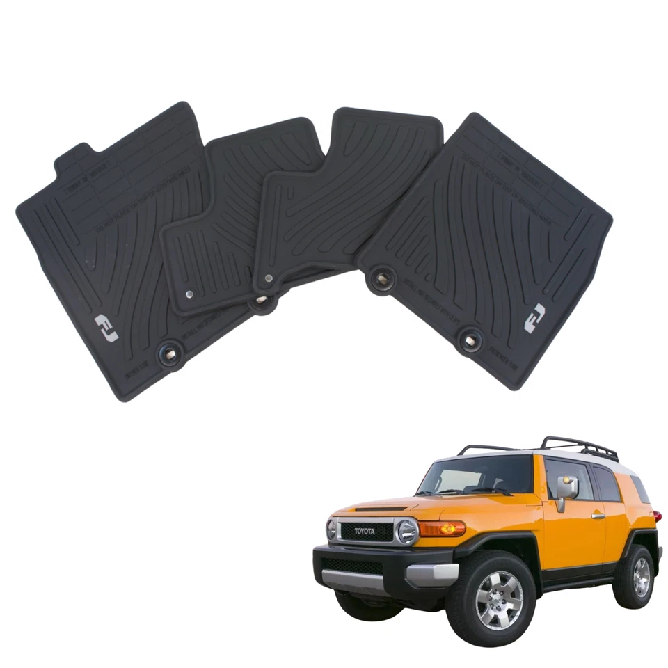 RUBBER FLOOR MAT SET 4 PCS FJ CRUISER 2007-2014 TOYOTA GENUINE - Image 3 of 4