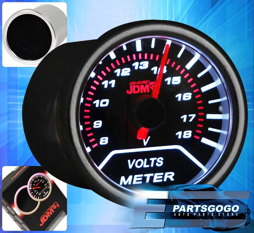 Jdm Dual Carbon Fiber Pod + Tachometer + Voltage Gauge Meter Analog Needle Glow - Image 3 of 3