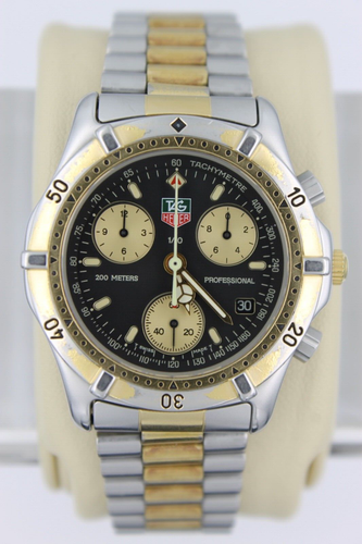Tag Heuer 565.306 Mens 2000 Series Watch Black Gold Chronograph CE1120.BB0326