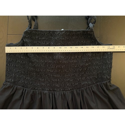 Vestido sin solero Old Navy Fit acampanado ajustado para mujer 3X negro manga con tiras midi - Imagen 9 de 16