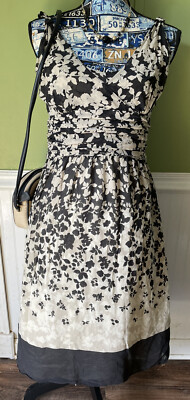ann taylor floral ruched dress Ann Taylor Womens V Neck Ruched Floral Long Sleeve Dress Blue Size 4 Knee Length