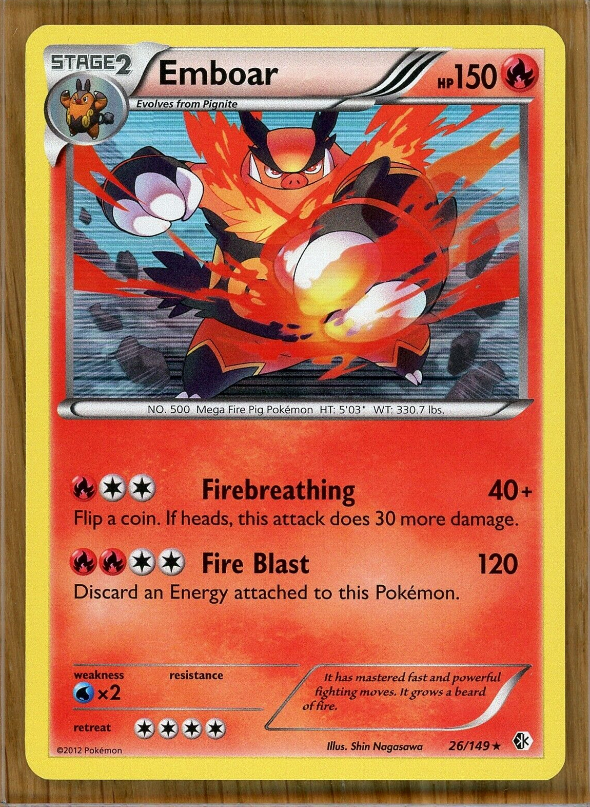 Emboar - 26/149 ~ Rare Holo ~ BW - Boundaries Crossed ~ NM/Mint!!!