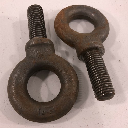 (2) 1" Thread Eye Bolts 1.5" Opening J-6 - Lot of 2