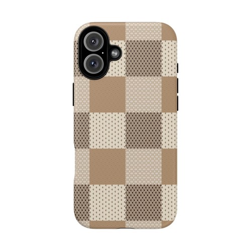 Brown and Tan Checkerboard Phone Case, for iPhone, Samsung Galaxy, Google Pixel - 第 30/241 張圖片