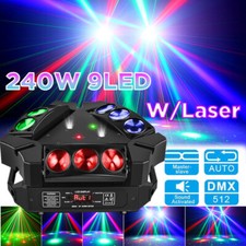 240W 9 LED Laser Moving Head Stage Lighting RGB Spider Beam Lights DMX DJ Disco