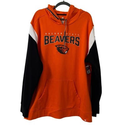 Fanatics Oregon State Beavers Hoodie Mens 2XL Orange Black Color Block Pullover