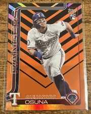 2025 Topps Update Series Alejandro Osuna #US10 Holiday Foil (RC) Rangers Rookie