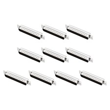 D-sub Connector DB37 Male 2 Row 37 Pin D-Sub Solder Connector 10Pcs, Black