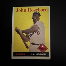 Topps 1958 John Roseboro Rookie Base Set #42 Los Angeles Dodgers Baseball Card
